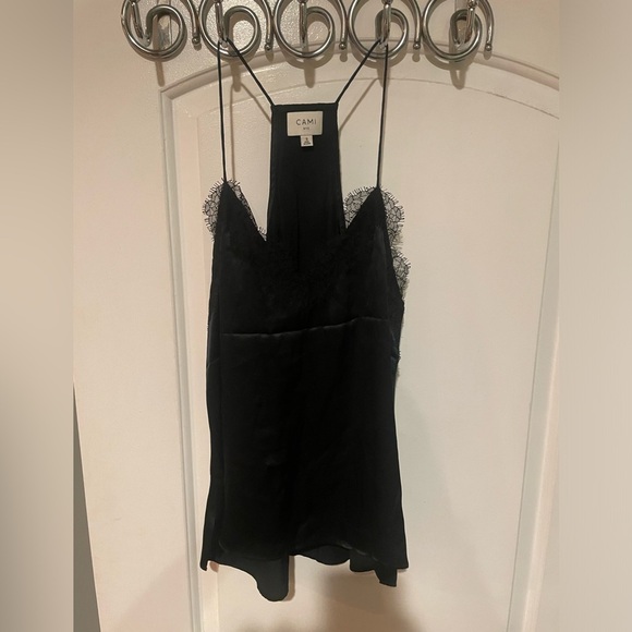 New! CAMI NYC Racer Charmeuse Lace Silk Cami in Black 🖤 Medium - Picture 11 of 12